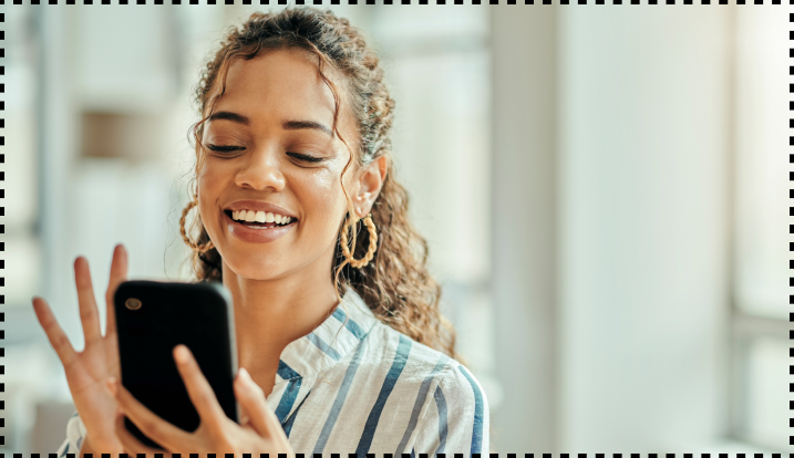 A girl checking mobile